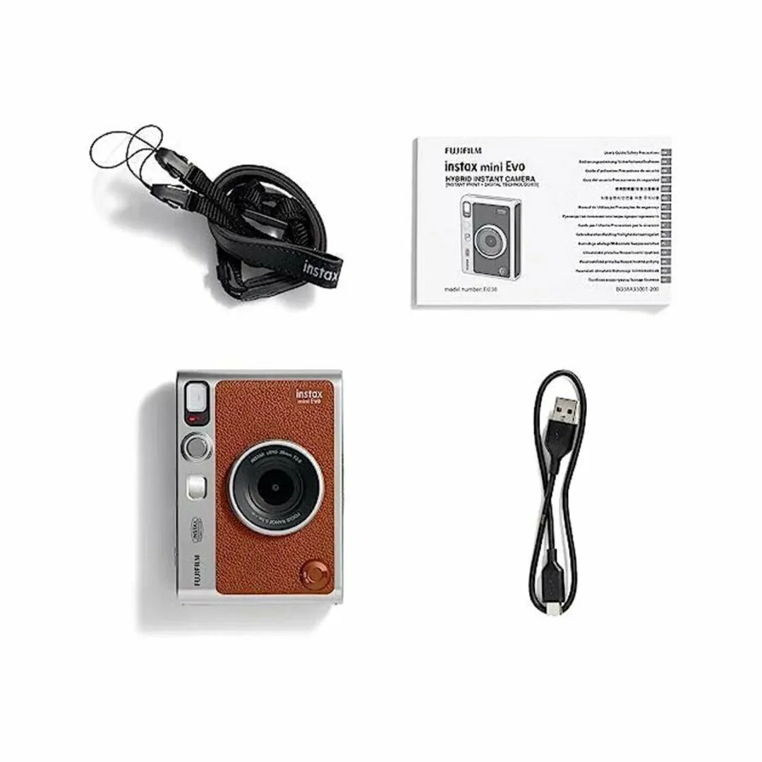 Гибридный фотоаппарат моментальной печати FUJIFILM instax mini EVO, Коричневый | Brown — фото 12